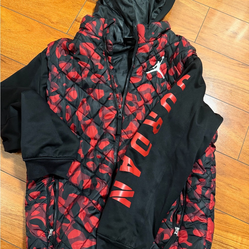 Jordan Red and Black Camo Jacket - Picture 2 of 4